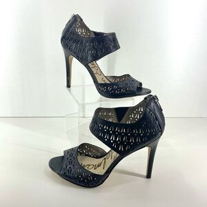 Sam Edelman Alva Black Leather Heel Size Women’s 7.5